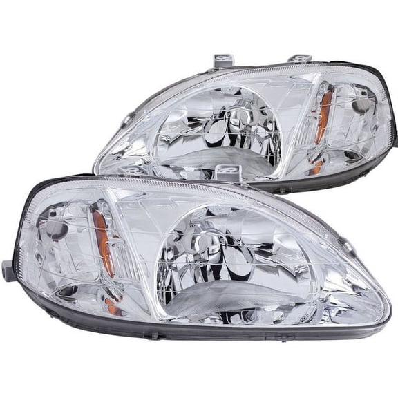 Headlight Set - Compatible with 1999 - 2000 Honda Civic