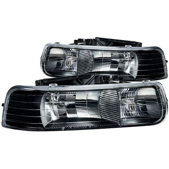 Headlight Set - Compatible with 1999 - 2002 Chevy Silverado 2500 2000 2001