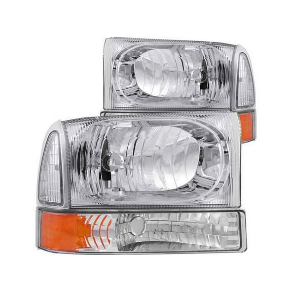 Headlight Set - Compatible with 2000 - 2004 Ford Excursion 2001 2002 2003