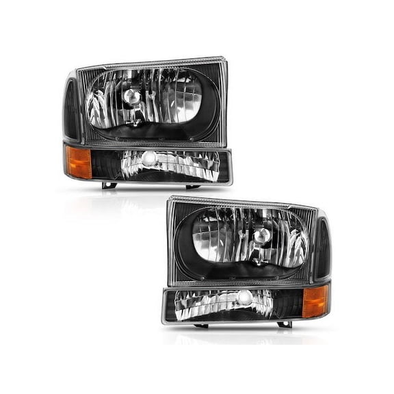 Headlight Set - Compatible with 2000 - 2004 Ford Excursion 2001 2002 2003