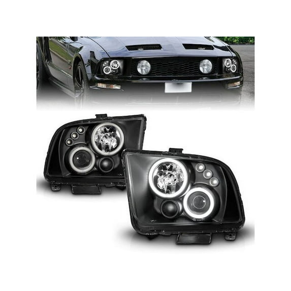 Headlight Set - Compatible with 2005 - 2009 Ford Mustang 2006 2007 2008