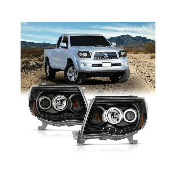 Headlight Set - Compatible with 2005 - 2011 Toyota Tacoma 2006 2007 2008 2009 2010
