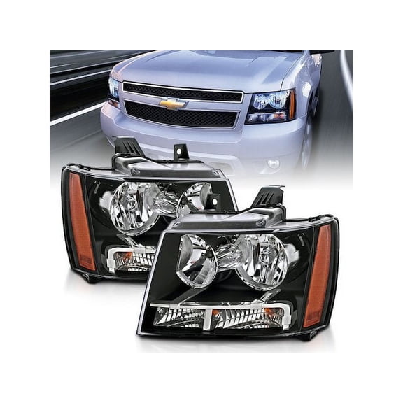Headlight Set - Compatible with 2007 - 2014 Chevy Tahoe 2008 2009 2010 2011 2012 2013