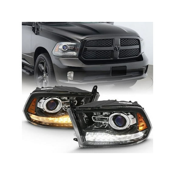Headlight Set - Compatible with 2011 - 2018 Ram 1500 2012 2013 2014 2015 2016 2017
