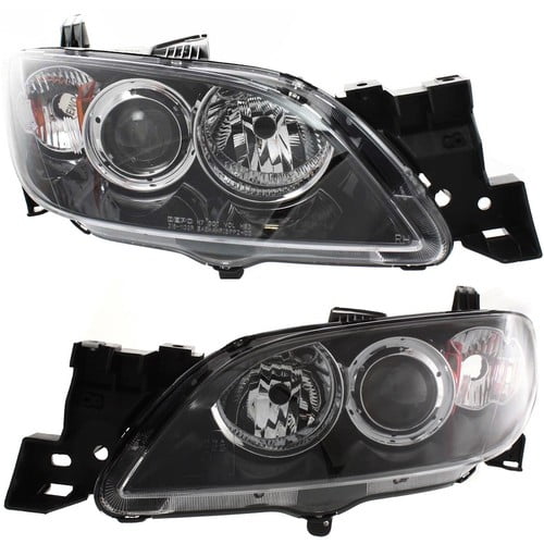 Headlight Set For 2004-2009 Mazda 3 Halogen Sedan Left and Right 2Pc