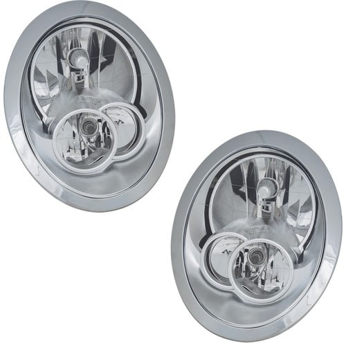 Headlight Set For 2005-2008 Mini Cooper Base Left and Right with Bulb Halogen