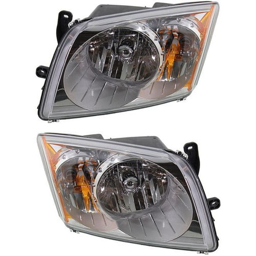 Headlight Set For 2007-2012 Dodge Caliber Left and Right With Bulb CAPA 2Pc