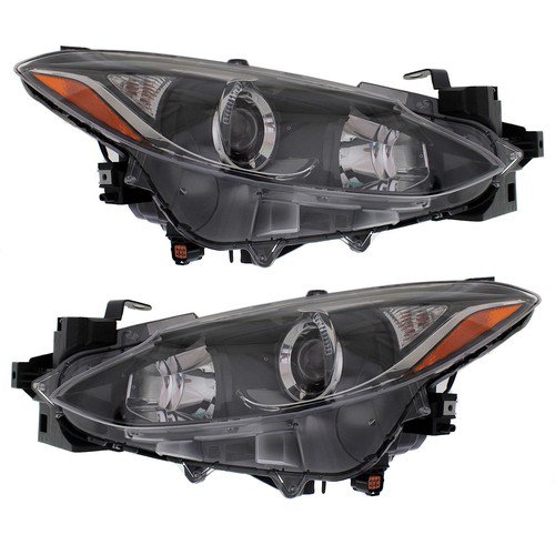 Headlight Set For 2014-2016 Mazda 3 and 3 Sport Left and Right With Bulb 2Pc