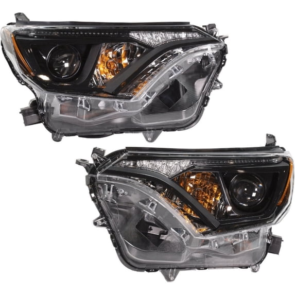 Headlight Set For 2016-2018 RAV4 Driver and Passenger Side Clear Lens