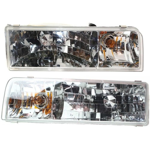 Headlight Set For 95-97 Lincoln Town Car Halogen With Bulbs FO2502141 FO2503141
