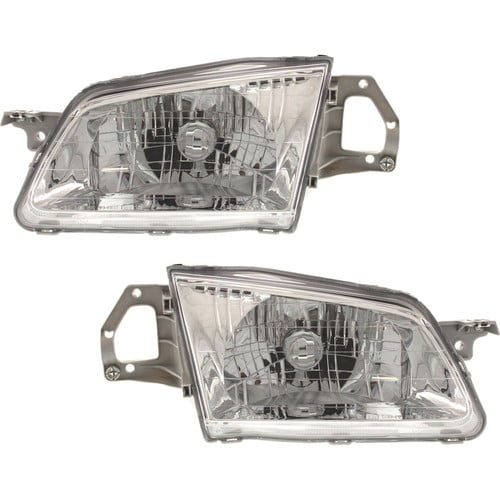 Headlight Set For 99-2000 Mazda Protege Left and Right With Bulb 2Pc