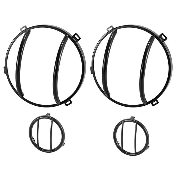 Headlight Turn Signal Grill Guard Cover Kit for Jeep Wrangler JK Black Headlight Turn Signal Round Grill Cover