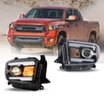 thumbnail image 1 of Headlights Assembly Fit For 2014-2021 Toyota Tundra w/Factory Halogen Headlight or LED DRL Headlights Models, Front Lamps w/Led Day Running Light/Side Marker(Black Housing), 1 of 10