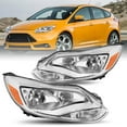 thumbnail image 1 of Headlights Assembly For 2012 2013 2014 Ford Focus Chrome Headlamps Left+Right, 1 of 6