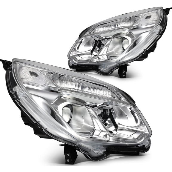 Headlights Assembly For 2017 2016 Chevy Equinox LT LS LTZ Chrome Housing L+R
