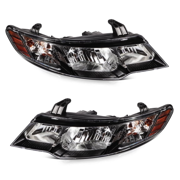 Headlights Assembly Pair For 2013-2010 Kia Forte Forte Koup w/Amber Corner Lamp