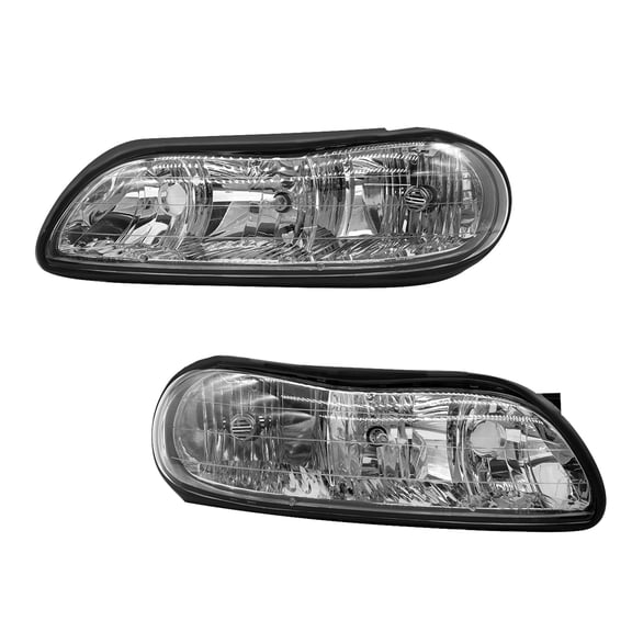 Headlights Assembly for 1997-1999 Oldsmobile Cutlass 6 Cyl 3.1L With bulb Halogen Headlight Assembly Pair Faros Delanteros