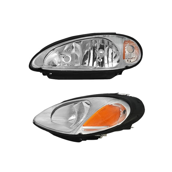 Headlights Assembly for 2001-2005 Chrysler PT Cruiser L4 2.4L With bulb Halogen Headlight Assembly Pair Faros Delanteros