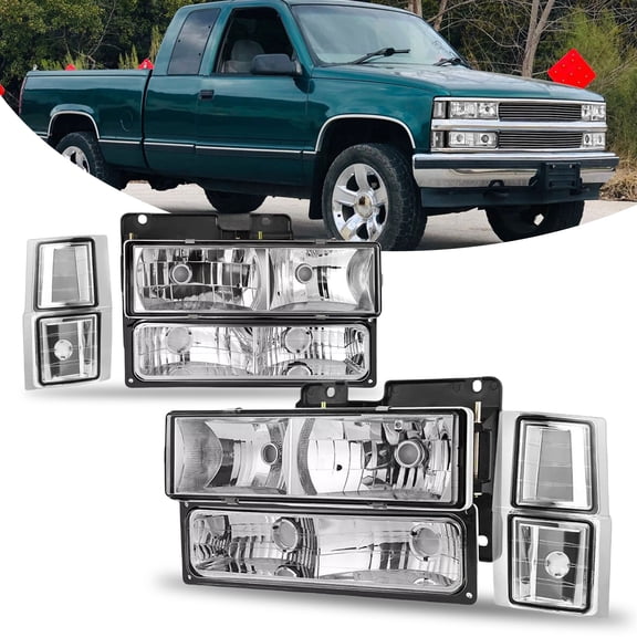 Headlights Assembly for 94 95 96 97 98 99 Chevy Silverado/C10 C/K 1500 2500 3500