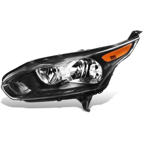 Headlights Black Amber Housing Corner Driver Left Side Compatible with 2014-2018 Fd Transit Connect