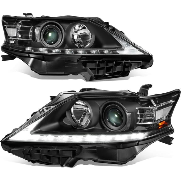 Headlights Black Clear LED DRL Projector Lamps for 2013-2015 Lexus Rx350 Rx450H
