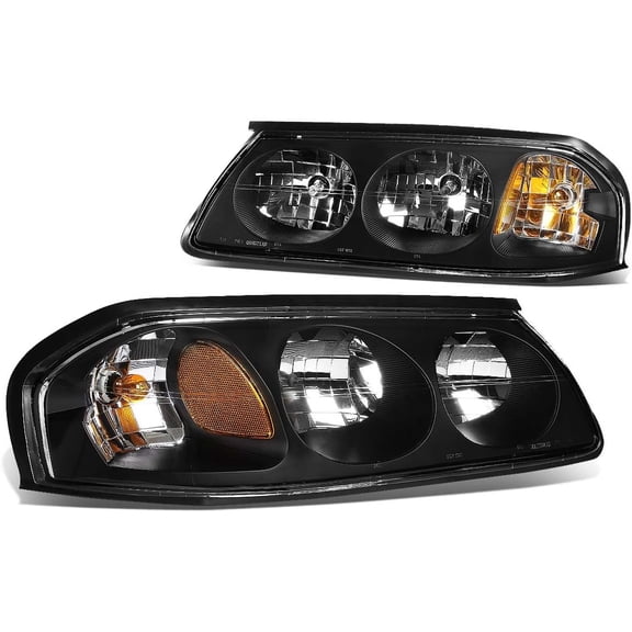 Headlights Black Housing Amber Corner Signal for Chevy Impala 2000-2005 Ls/Ss