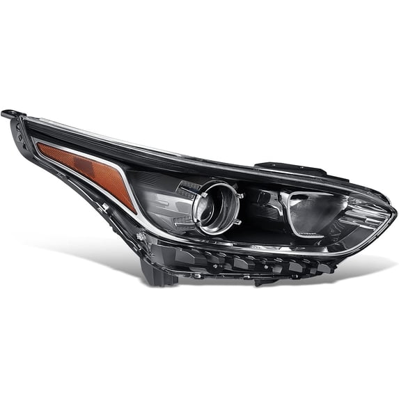 Headlights Black Housing Projector Lamp Passenger/Right for 2019-2021 Forte Sedan