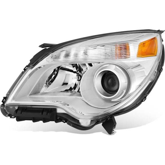 Headlights Chrome/Amber Projector Driver/Left Compatible with 2010-2015 Chev Equinox LTz