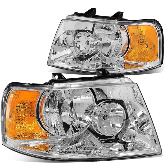 Headlights Chrome/Amber Side Turn Corner Headlamp for 03-06 Ford Expedition U222