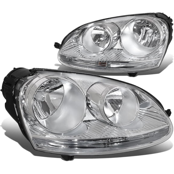 Headlights Chrome Housing Clear Corner Driving Lamp for 2005-2010 VW Jetta Mk5