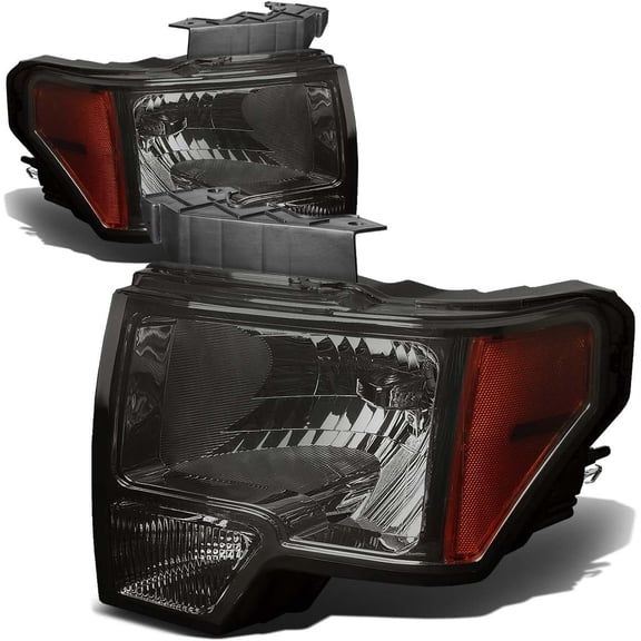 Headlights Euro Smoked Tint Crystal Amber Corner Lights Compatible with Fd F150 2009-2014