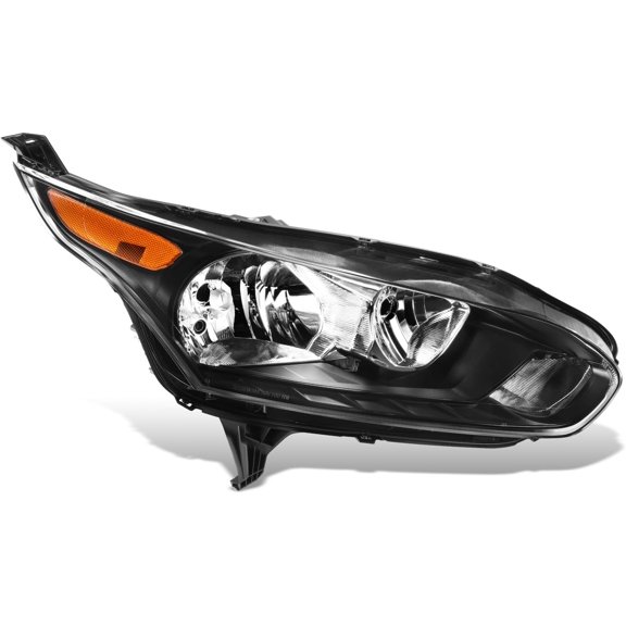 Headlights Factory Style Black/Amber Passenger Right for 2014-2018 Ford Transit Connect