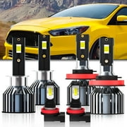 Headlights Fit For 2012-2018 Ford Focus LED Headlight Bulbs,H1 High Beam+ H11/H8/H9 Low Beam+ H11 Fog Light Combo,Plug And Play,Pack of 6 (Focus 2012-2018)