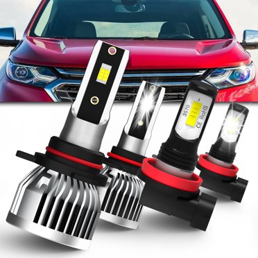 G-PLUS Left Projector Headlight For 2018-2021 Chevy Equinox – Halogen With LED DRL (Black Housing)