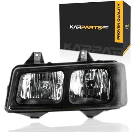 For Chevy Express 2500/3500 2003-2017 Headlight Driver Side | Clear Lens | Composite Lights | Black Housing | Replacement For GM2502233 | 15879433, 25758557