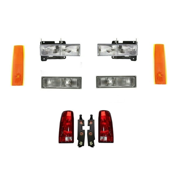 Headlights For GMC Truck 1990 1991 1992 1993 With Signal Lights Reflectors Tail Lights