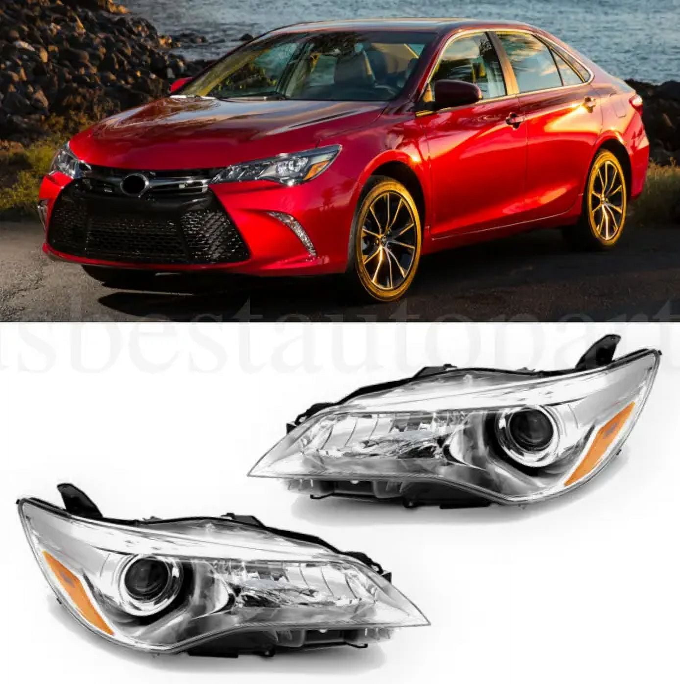 Headlights Headlamp For 2015 2016 2017 Toyota Camry Left + Right Pair ...