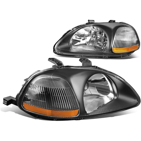 Headlights Headlamps Black Housing OE Style for 1996-1998 Honda Civic Ej Ek Em