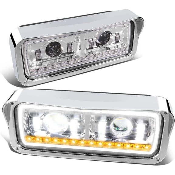 Headlights LED DRL Projector Lamp for 1981-2019 Kenworth W900 Western Star 4800