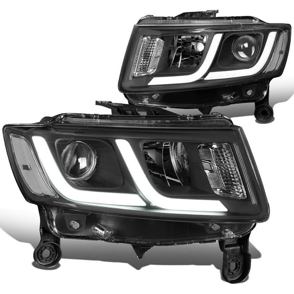 Headlights LED DRL Projector /Lamps Black/Clear for 2014-2016 Jeep Grand Cherokee