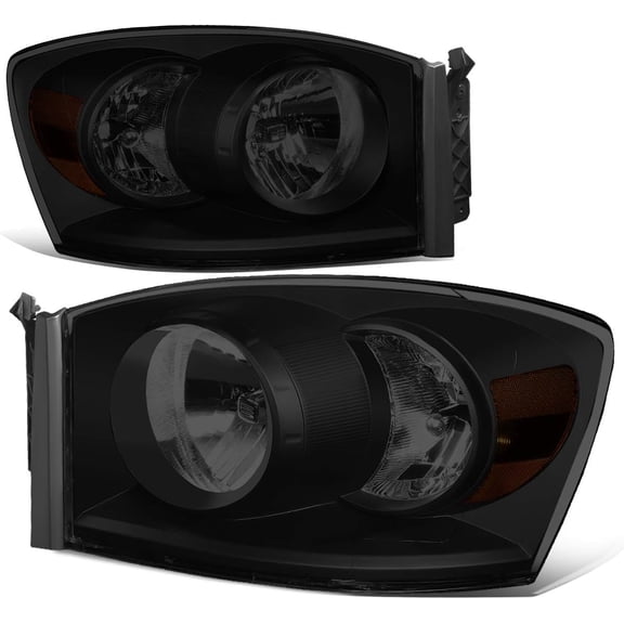 Headlights Lamp Tinted Amber for 2006-2009 Ram Truck 1500 2500 3500 Front Driving