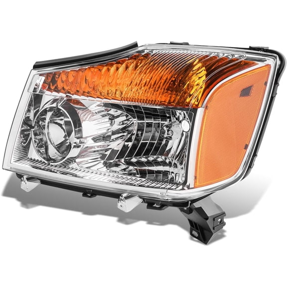 Headlights Left Driver Side OE Style Head Lamp Chrome for 2008-2015 Nissan Titan