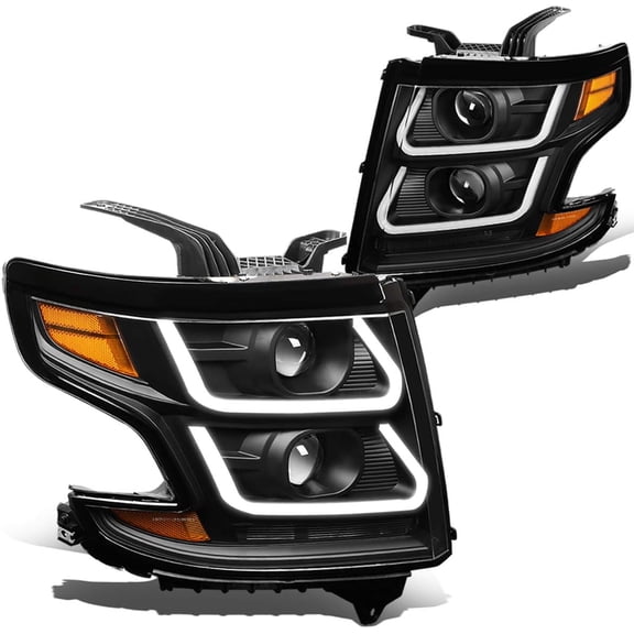 Headlights OE LED DRL Projector /Lamp Black/Amber for 2015-2020 Chevy Suburban/Tah