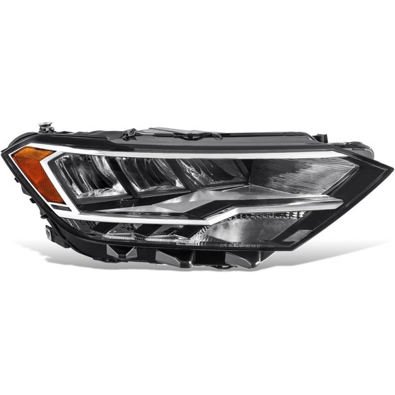 Headlights OE Style Black/Amber Passenger Right for 2019-2023 Volkswagen Jetta