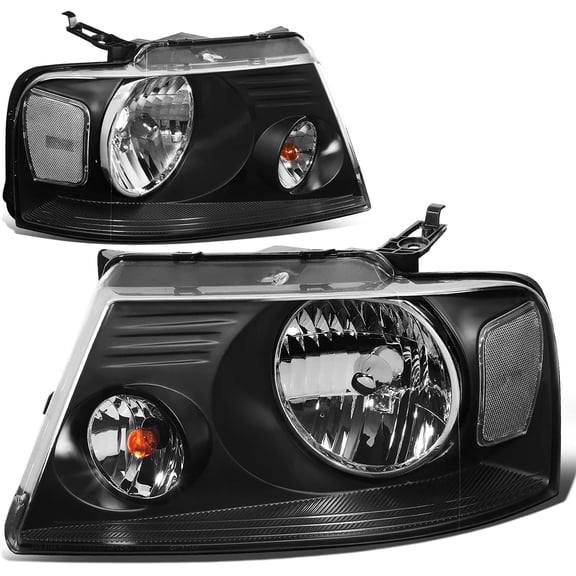 Headlights Pair Headlamps Factory Style Compatible with 2004-2008 Fd F150 Lin Mark LT