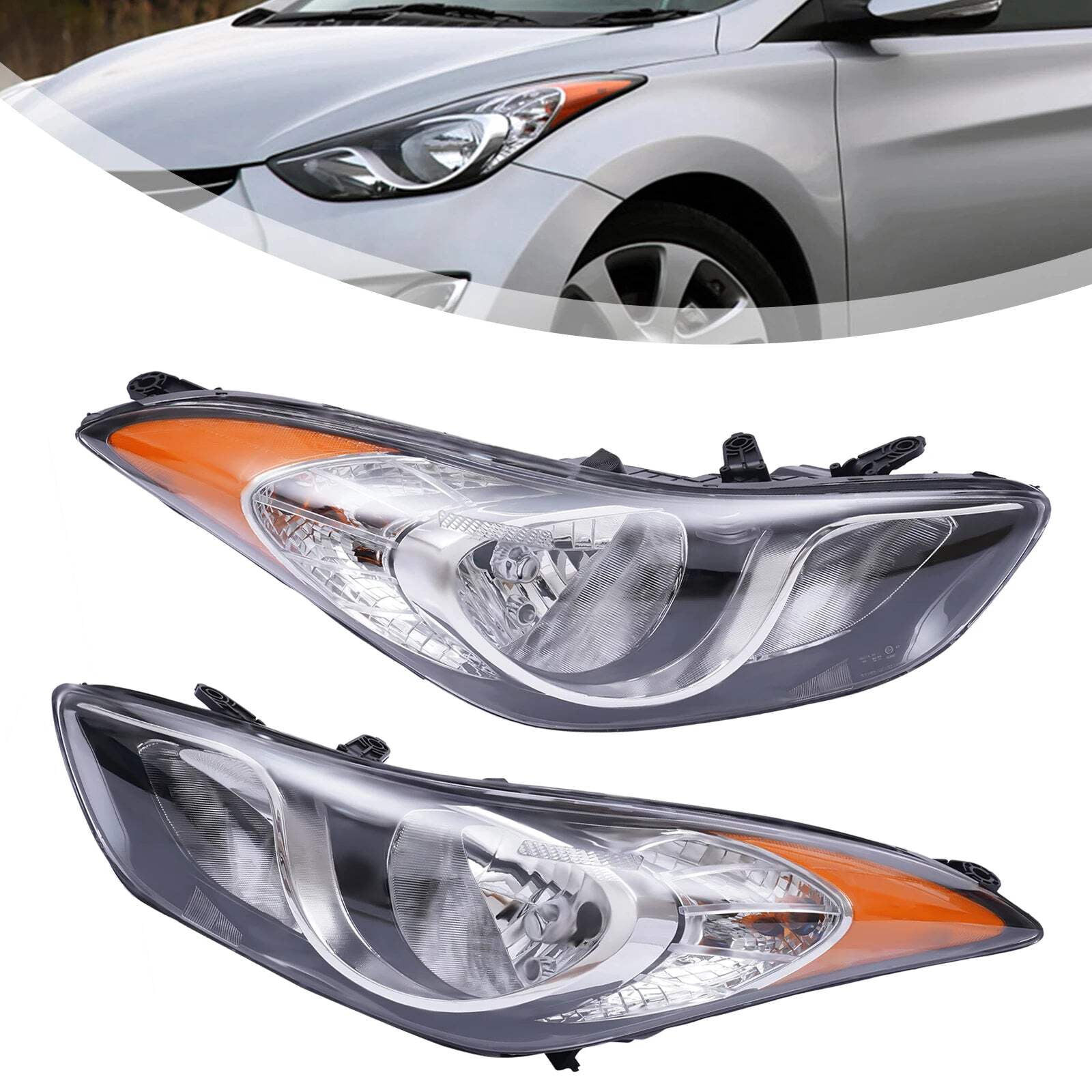 Headlights Pair for 20112013 Hyundai Elantra Sedan Driver Passenger