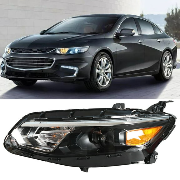 Headlights Replacement for 2016 2017 2018 Chevy Malibu Halogen Model Projector Headlamp Assembly Left Side(Driver Side)