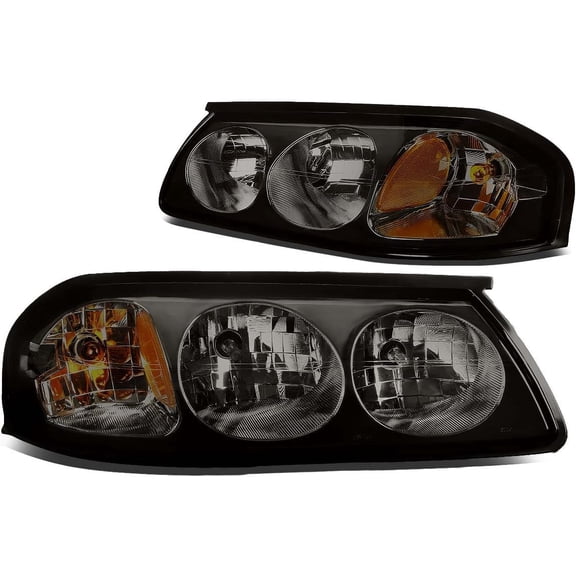 Headlights Smoked Housing Amber Corner Signal Compatible with 2000-2005 Chevy Impala LS SS