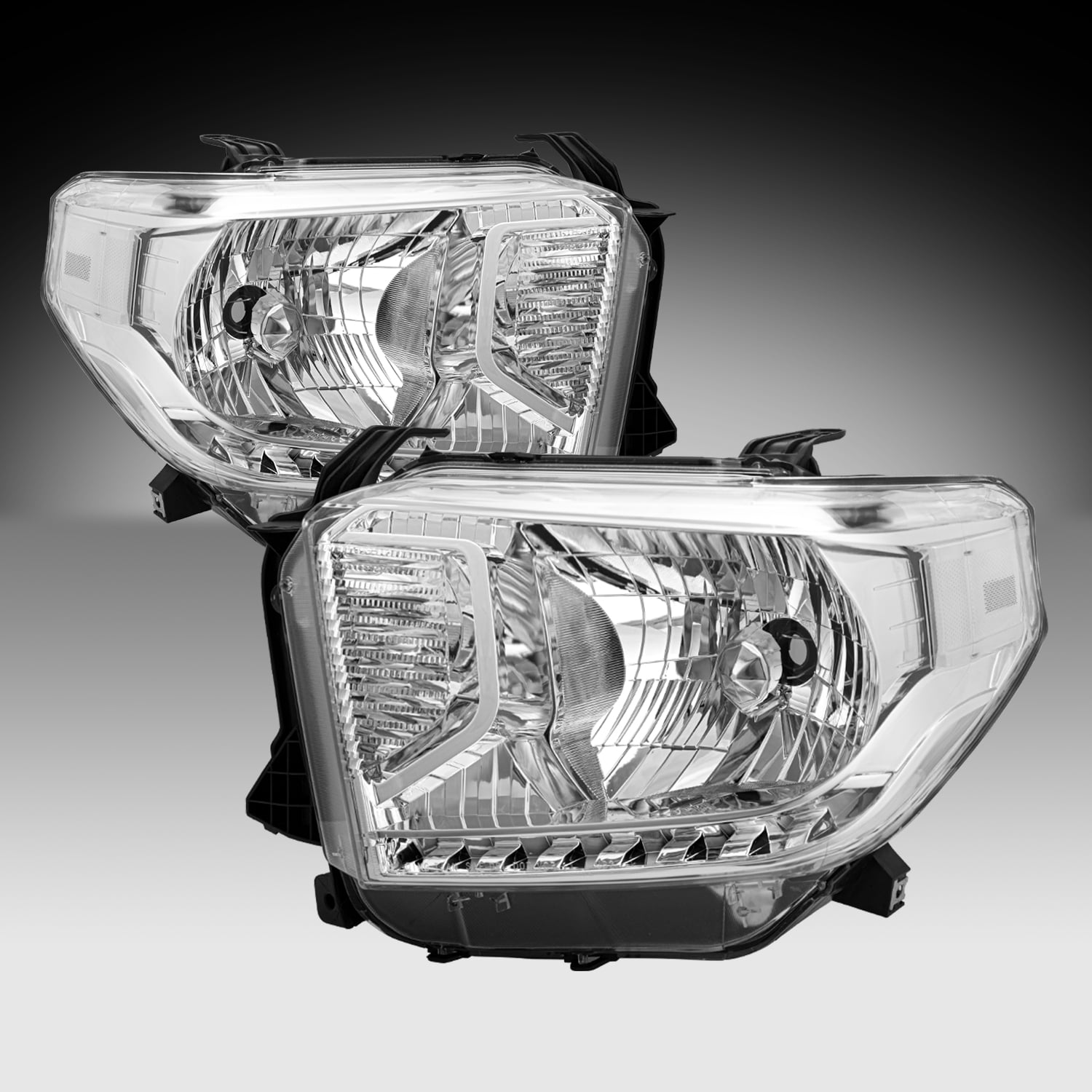 Headlights for 2014-2021 Toyota Tundra[W/oLevel Adapter&DRL] HeadLamps LH+RH