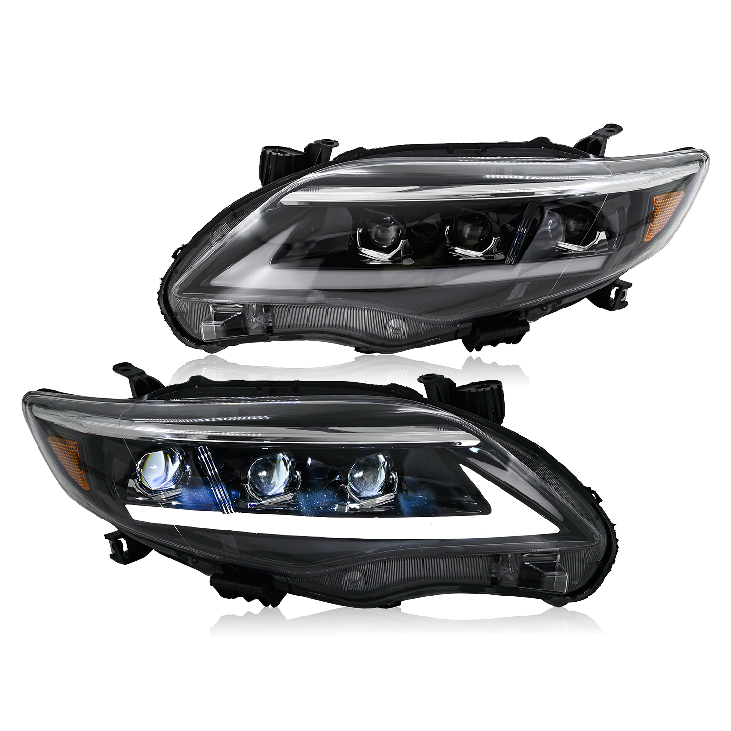 Pair RGB LED Headlight For Ford Mustang 2018 2019 2020 2021 2022 2023